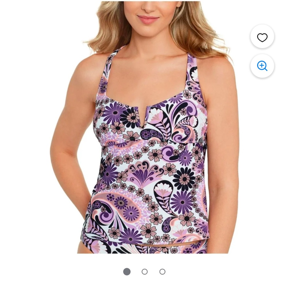Salt + Cove Size M Juniors Tankini  Back Crisscross Straps Tie Back